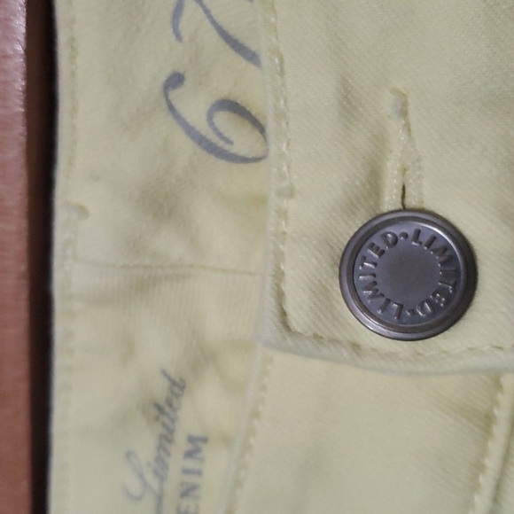 The Limited demin 678 jeans women's size  4 yellow 6" zip ankle - Picture 10 of 16